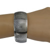 B-0664 Bohemian Tibetan Style Vintage Silver Plated Carving Stripe Wide Adjustable Cuff Bangles for Women Jewelry