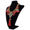N-6080    Bohemian Handmade 5colors Green,Black,Pink,White，Red  Crystal Pearl Beads Tassel Choker Statement Necklace for Women Jewelry