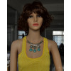 N-6082  Bohemian Style retro silver plated 3types turquoise moon shape pendant necklace
