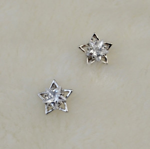 E-3725  Fashion star shape 2 colors silver/gold clear crystal stud earring for girls jewelry