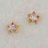 E-3725  Fashion star shape 2 colors silver/gold clear crystal stud earring for girls jewelry