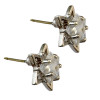E-3725  Fashion star shape 2 colors silver/gold clear crystal stud earring for girls jewelry