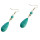 2016 New Fashion Silver Alloy Green Waterdrop Natural Turquoise Long Dangle Drop Earrings For Females Jewelry