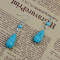 2016 New Fashion Silver Alloy Green Waterdrop Natural Turquoise Long Dangle Drop Earrings For Females Jewelry