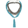 N-6106    3 Colors Bohemian Fashion Necklaces & Pendants Gun Black Chain Red Black And Blue Rope Long Tassel Bib Statement Necklace Women Jewelry