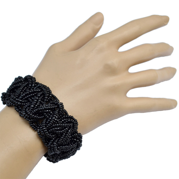B-0674  Bohemian Tibetan Style Fashion 7 Colors Handmade Beads Wide Adjustable Bracelet for Women Jewelry