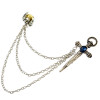 P-0320  Punk Crystal Rhinestone Cross Skull Brooch Pins Silver/Gold Plated Chain Brooches Unisex Jewelry