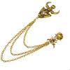 P-0320  Punk Crystal Rhinestone Cross Skull Brooch Pins Silver/Gold Plated Chain Brooches Unisex Jewelry
