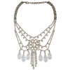 N-6101  Fashion Luxury Noble Style gun Black Clear Crystal Drop Multilayer Chian Pendant Necklace for Women Jewelry