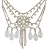 N-6101  Fashion Luxury Noble Style gun Black Clear Crystal Drop Multilayer Chian Pendant Necklace for Women Jewelry