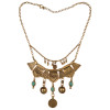 N-5979 Bohemian vintage silver/gold triangle geometric bib choker necklace turquoise coin tassel long necklaces female jewelry