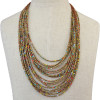 N-6110 6 Colors New Handmade Bohemian Fashion 20 Layers Resin Seed Beads Chain Choker Bib Statement Necklace Women Jewelry