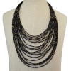 N-6110 6 Colors New Handmade Bohemian Fashion 20 Layers Resin Seed Beads Chain Choker Bib Statement Necklace Women Jewelry