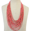 N-6110 6 Colors New Handmade Bohemian Fashion 20 Layers Resin Seed Beads Chain Choker Bib Statement Necklace Women Jewelry