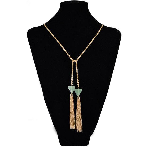 New Fashion Long Chain Punk Pendant Alloy Resin Necklace