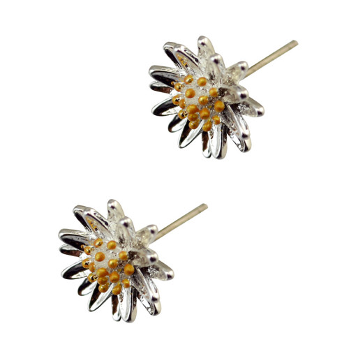 E-3726  Korea Style Fashion Silver Earring Flower Shape Stud Earrings For Women Girls Jewelry