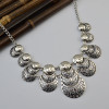 N-6115  Bohemian retro silver plated beatles shape statement necklace earrings set
