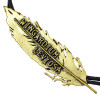 B-0670 Vintage Retro Bronze Adjustable Rope Cuff Bracelet Leather Alloy Engraved Leaf Unisex Bracelets Jewelry