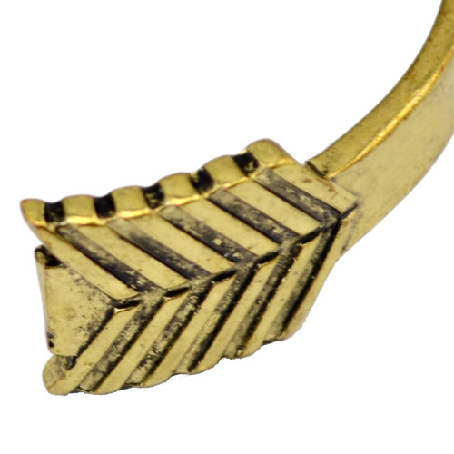 B-0671 Vintage Gold Bangle Cuff Bracelet Mystery Engraved The Mockingjay Lives Polished