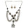 N-6126 3 Colors Bohemian Vintage Silver Coin Geometric Bib Choker Turquoise Tassel Earring Long Necklaces Set Women Jewelry