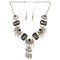 N-6127 Bohemian Coin Earrings Jewelry Sets for Women Antique Silver Long Tassel Moon Necklaces Pendants