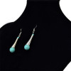 E-3735  2 styles,wheel shape  Baseball bat shape silver plated natural turquoise pendant hook earrings for women jewelry