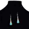 E-3735  2 styles,wheel shape  Baseball bat shape silver plated natural turquoise pendant hook earrings for women jewelry