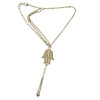 B-0675 Fashion multilayer tassel alloy chain silver bracelet carved flower hand shape bracelets for women jewelry