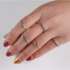 R-1342    5 Pcs/set Bohemian Style Vintage Silver/Gold Alloy  Nail Midi Rings Sets Women Jewelry