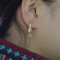 E-3737 New Fashion Silver Gold Plated Rhinestone Crystal Heart Drop Earrings For Women Jewelry