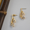 E-3737 New Fashion Silver Gold Plated Rhinestone Crystal Heart Drop Earrings For Women Jewelry