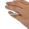 R-1347  Korea Punk Fashion Silver/Gold Clear Crystal Leaf Shape Ring for Women Jewelry