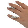 R-1347  Korea Punk Fashion Silver/Gold Clear Crystal Leaf Shape Ring for Women Jewelry