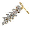 R-1347  Korea Punk Fashion Silver/Gold Clear Crystal Leaf Shape Ring for Women Jewelry