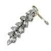 R-1347  Korea Punk Fashion Silver/Gold Clear Crystal Leaf Shape Ring for Women Jewelry