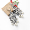 E-3734  Fashion Trendy Women Italina Style Silver Plated crystal earring Simulated Pearl Drop Dangle Earrings