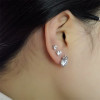 E-3745 Korea Style Fashion Silver Earring Flower Shape Stud Earrings For Women Girls Jewelry