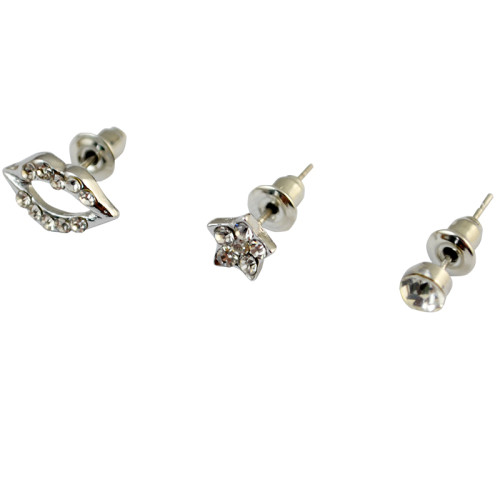 E-3745 Korea Style Fashion Silver Earring Flower Shape Stud Earrings For Women Girls Jewelry