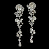 E-3693 New Fashion Silver Plated Black/Clear/Purple Rhinestone Crystal Flower Long Tassel Drop Earrings For Women Jewelry
