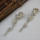 E-3693 New Fashion Silver Plated Black/Clear/Purple Rhinestone Crystal Flower Long Tassel Drop Earrings For Women Jewelry