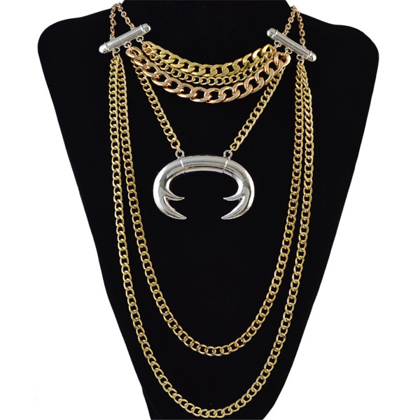 N-6149 2016 Newest design Western Vintage Gun Black Plated Alloy Chain Long Tassel  Pendant  Necklace for  Females Jewelry