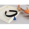 N-6151 Fashion gold plated nylon rope tassel  statement bib necklace