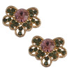 E-3739 Gold Plated Bloom Flower Rhinestone Stud Earring OL Style