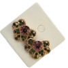 E-3739 Gold Plated Bloom Flower Rhinestone Stud Earring OL Style