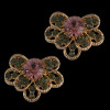 E-3739 Gold Plated Bloom Flower Rhinestone Stud Earring OL Style
