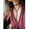 N-6147 Women's Fashion Simple Bar Black Long Chain  Pendant Necklace
