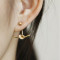 E-3750  New Fashion Unisex Punk Knotted Gold Plated Stud Earring