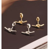 E-3750  New Fashion Unisex Punk Knotted Gold Plated Stud Earring