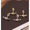 E-3750  New Fashion Unisex Punk Knotted Gold Plated Stud Earring