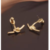 E-3750  New Fashion Unisex Punk Knotted Gold Plated Stud Earring